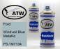 Preview: Ford, Windveil Blue Metallic, P3 / M7134: 400ml Sprühdose + 400ml Klarlack - Set, von ATW Autoteile West.